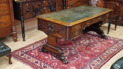 Victorian Oak Library / Writing Table