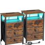 Bedside Table Set of 2 with Charging Station Image 10