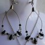 Vintage Sterling Silver Black and Red Crystal Necklace and Earring Set Image 4