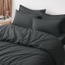Oxford Homeware Double Duvet Set Charcoal Brushed Microfiber 4 Piece with Fitted Sheet - Brand New Image 2