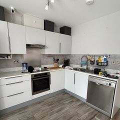 kitchen appliances: induction hob, incorporated oven, dishwasher and microwave