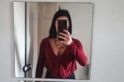 Boohoo burgundy top -  bodysuit