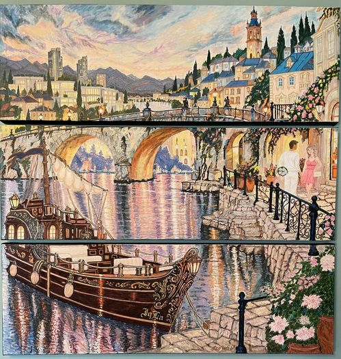Original triptych paintings
