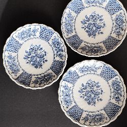 A Set of Six Myott Staffordshire Ironstone Royal Mail Soup Bowls and Melody Saucers