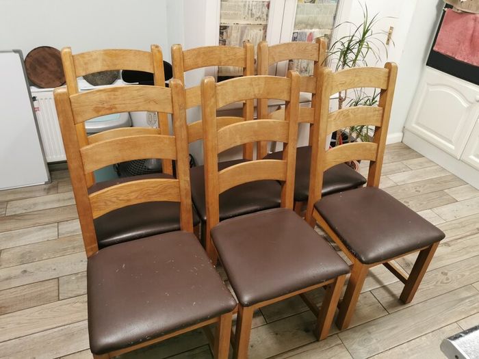 Heavy oak chairs