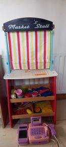 Toy wooden market stall shop bundle