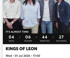 Kings of Leon, Thomond Park, Wed. 1st July