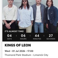 Discounted Kings of Leon, Thomond Park, Wed. 1st July