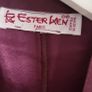 VINTAGE Ester Ken Paris burgundy long-line split panel blouse Sz L (Fit 12-14UK) Image 4