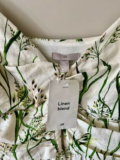 H&M linen mix dress (14) new