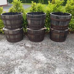 Half barrel planters