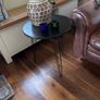 Black Round Side / Lamp Table with hairpin legs Image 2