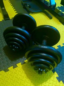 Cast iron dumbbells