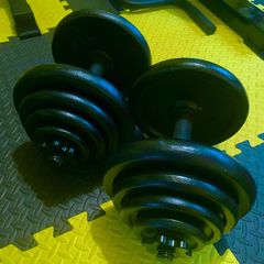 Cast iron dumbbells
