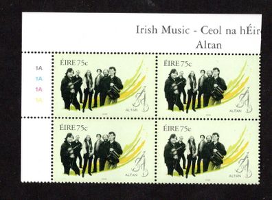 2006 Ireland Irish Music Altan Plate Block 1A1A1A1A Commemorative Stamp Mint Never Hinged (MNH)