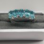 Sterling silver ring with Paraiba Apatite. Image 4