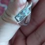 925 sterling silver trilogy ring with blue topaz. Image 7