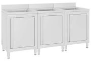 Commercial Kitchen Sink Cabinets 3 pcs Stainless Steel