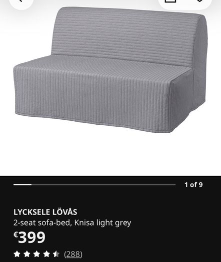 IKEA Lycksele Lovas 2 seat sofa bed