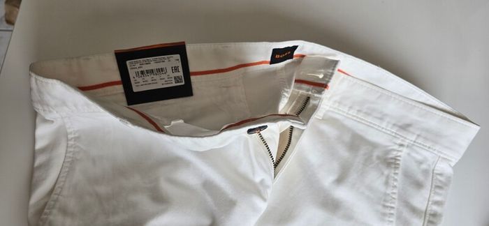 HUGO BOSS Men's Chino Trousers, White, Size XL - 36/32