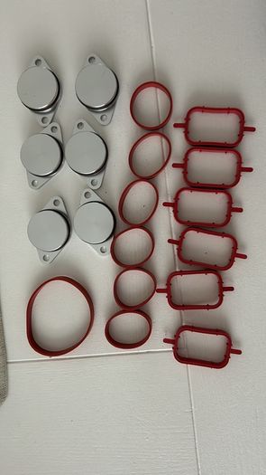 Set  of 6 x 33mm OEM design by aluminum For BMW M57 Swirl Flap Blanking Plates seal with intake manifold gasket 6 cylinder