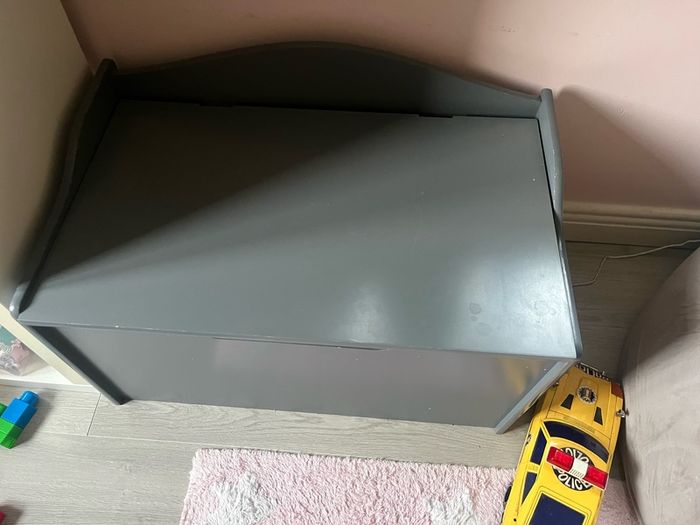 Grey Wooden Toy Box