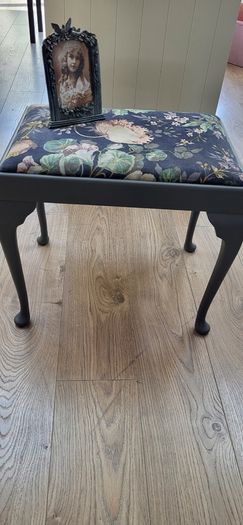 Vintage piano chair professionally sprayed in Farrow & Ball