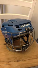 Azzurri Sport Hurling Helmet Blue GAA Camogie Faceguard SATRA IS355
