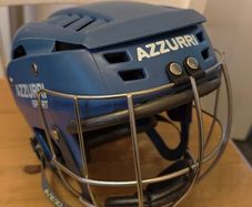 Azzurri Sport Hurling Helmet Blue GAA Camogie Faceguard SATRA IS355