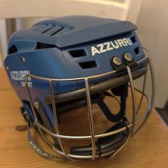Azzurri Sport Hurling Helmet Blue GAA Camogie Faceguard SATRA IS355