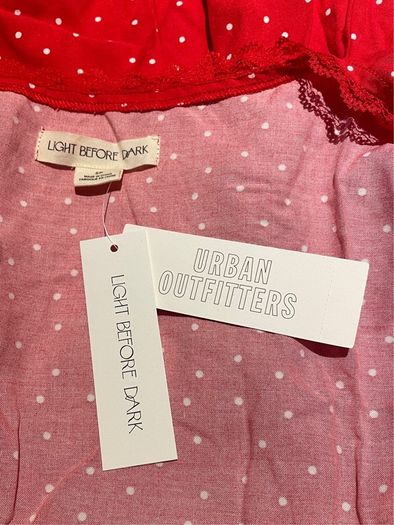 URBAN OUTFITTERS Light Before Dark Red Polka Dot Wrap Dress Size S!
