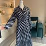 Ladies Black with Blue Polka Dot Long Dress from Primark. Size: Xs - UK 6-8 / EU 34-36 Image 8