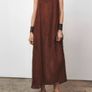Reduced Zara Boho Rust Ramie & Cotton Crinkle Long Dress  Size XL UK 14 Image 3
