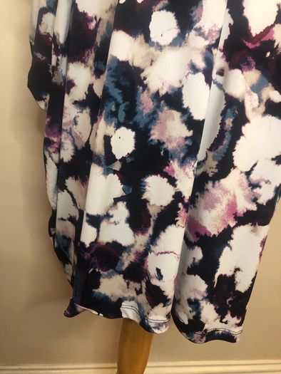 Nina Leonard navy/floral blouse (4XL)