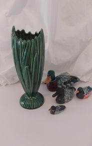 Fabulous Vintage SylvaC Art Deco Tall Hyacinth Vase, Shape #2452 in the Lovely, Popular but Less Common Green Glaze, Excellent Condition