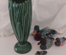 Fabulous Vintage SylvaC Art Deco Tall Hyacinth Vase, Shape #2452 in the Lovely, Popular but Less Common Green Glaze, Excellent Condition
