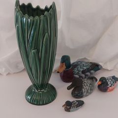 Fabulous Vintage SylvaC Art Deco Tall Hyacinth Vase, Shape #2452 in the Lovely, Popular but Less Common Green Glaze, Excellent Condition
