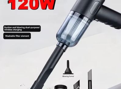 Portable handheld vacuum cleaner perfect for car and home use.