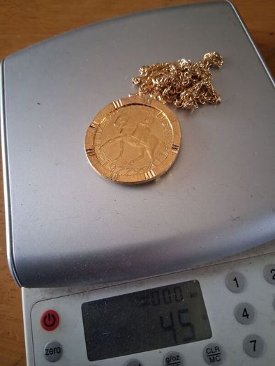 22ct gold plated Crown necklace 1977