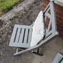 IKEA Grey Wooden Folding Chair + Cushion Image 3