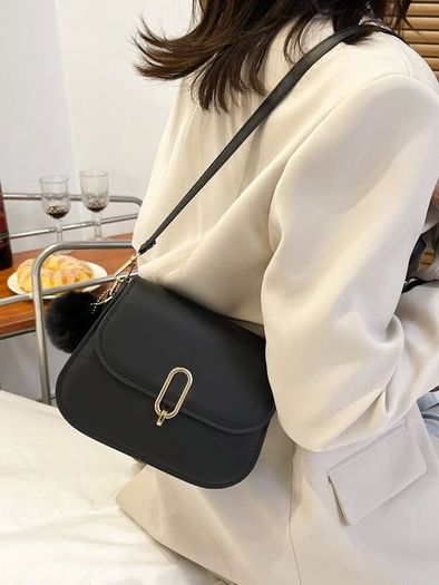 Black saddle crossbody bag