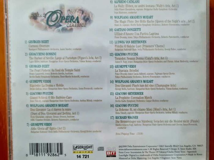 4 CD's Great Brass Classics / English classics / Opera classic / Choral classic. From 2000 / Laser Light Digital records, VG condition. l
