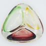 Romanian Vintage Retro Green, Red & Yellow Glass Ashtray Bowl (not murano) Image 4