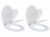 Toilet Seats with Soft Close Lids 2 pcs MDF White