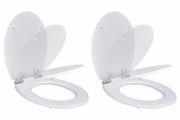 Toilet Seats with Soft Close Lids 2 pcs MDF White
