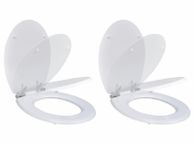 main image for ad Toilet Seats with Soft Close Lids 2 pcs MDF White