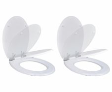Toilet Seats with Soft Close Lids 2 pcs MDF White
