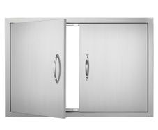 Door, 838x558 mm Double Outdoor Kitchen Door, Stainless Steel Flush Mount Door, Wall Vertical Door with Handles