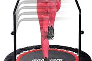 NEW SALE | 40" Folding Mini Fitness Indoor Exercise Workout Rebounder Trampoline with Handle, Max Load 150KG