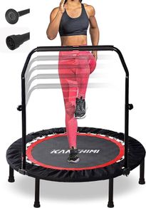 NEW SALE | 40" Folding Mini Fitness Indoor Exercise Workout Rebounder Trampoline with Handle, Max Load 150KG